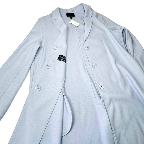 NWT Banana Republic Car Coat Sz.L Light Blue Unlined Italian Wool Minimalist - Picture 6 of 12